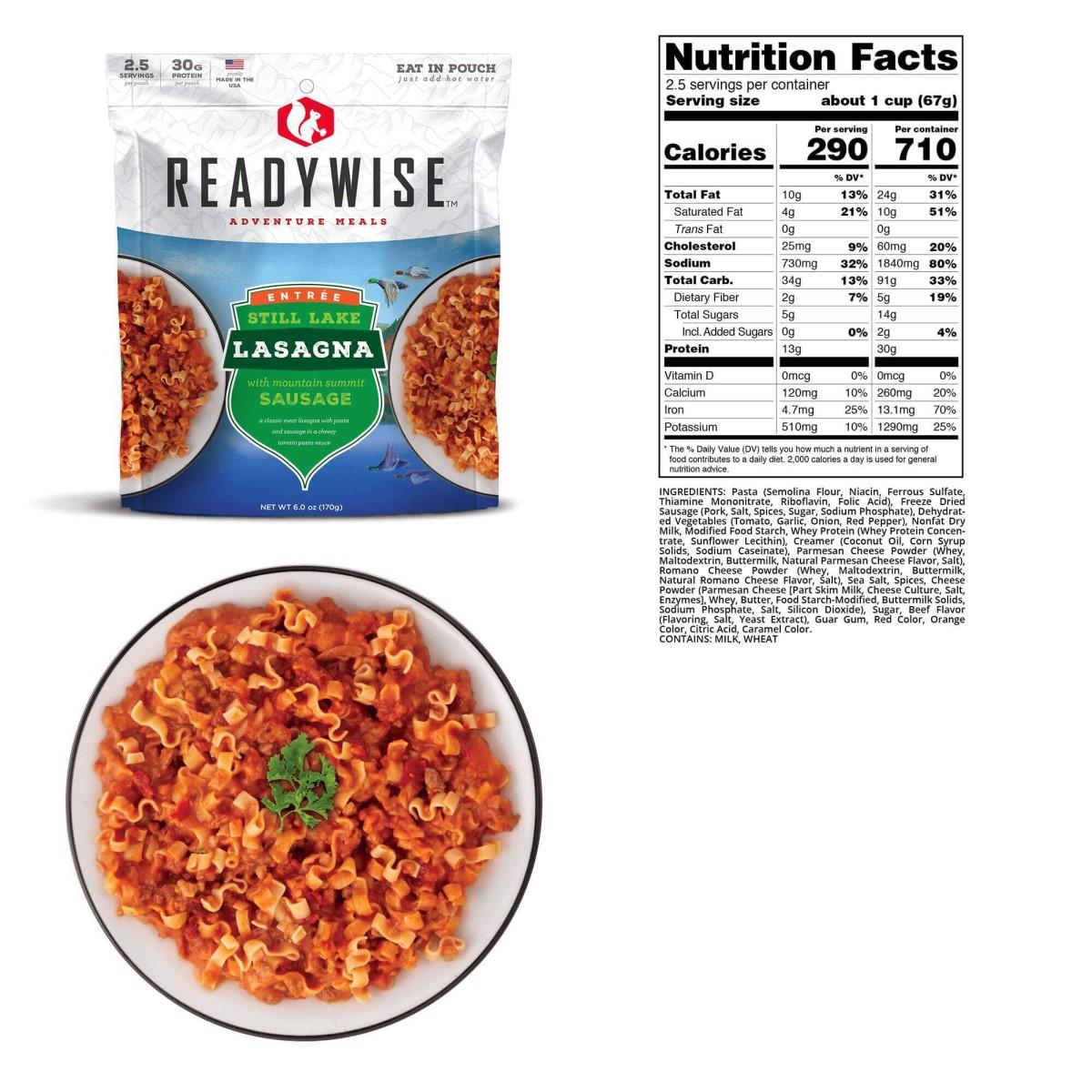 p Each pouch of Still Lake Lasagna Sausage contains 2.5 servings is reseala - View 2