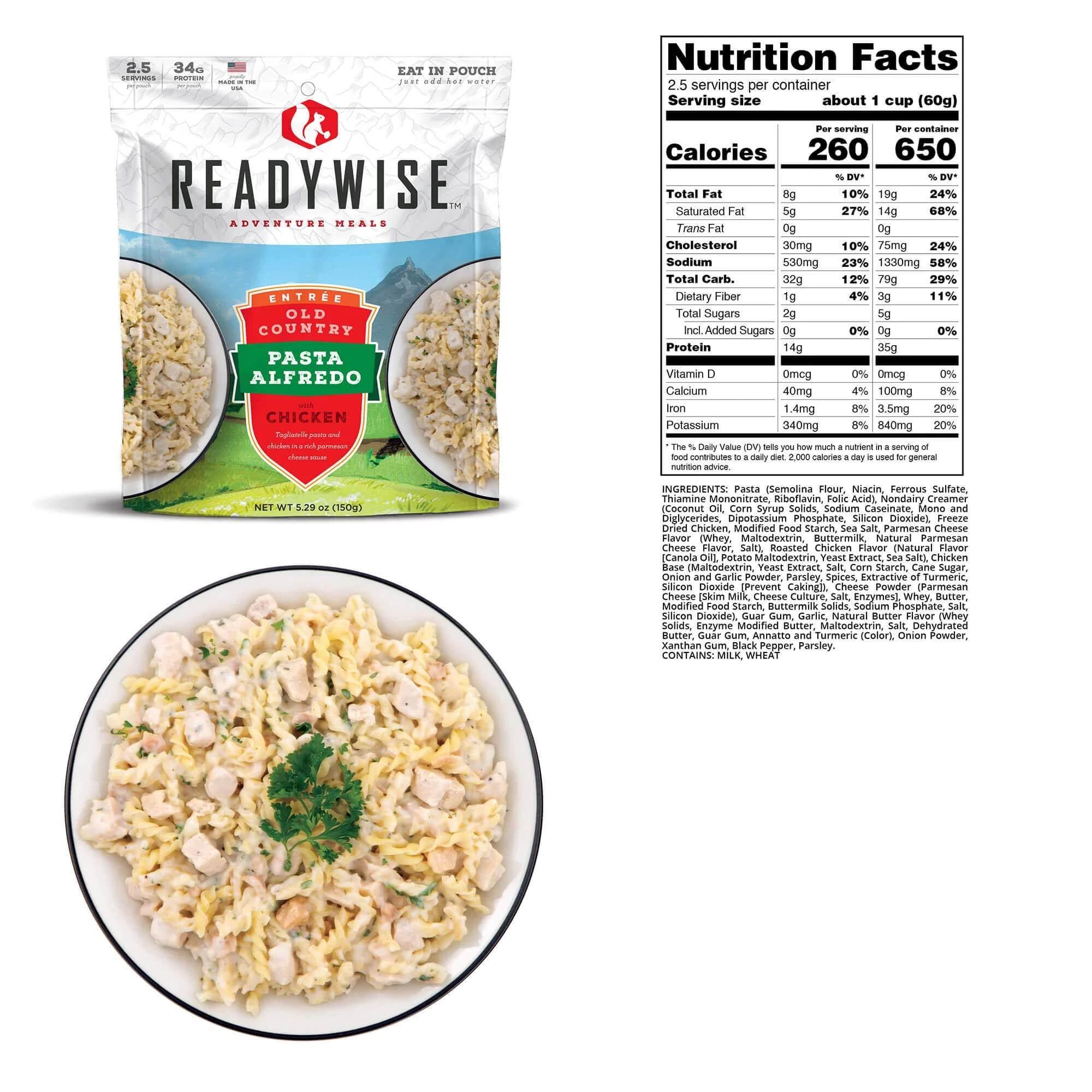 ReadyWise RW05-002 Old Country Pasta Alfredo Chicken 5.29 oz Resealable - View 2