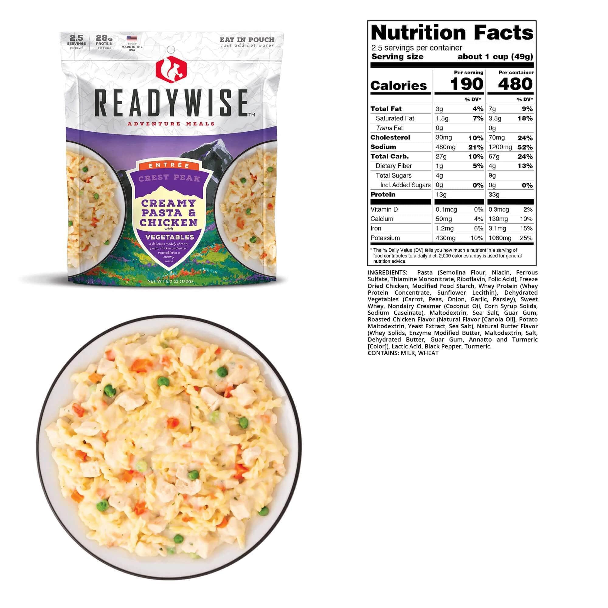 Readywise Crest Peak Creamy Pasta & Chicken - 4.3 oz - View 2