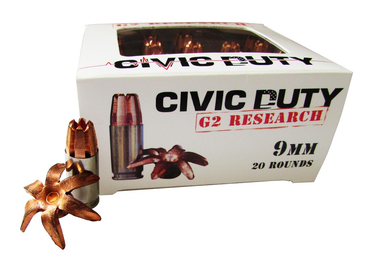 G2 Research Civic Duty 9 mm Luger 100gr Copper Expansion 336ct - View 2