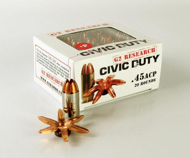 G2 Research Civic Duty 45 ACP +P 168 gr Copper Expansion Projectile - View 2