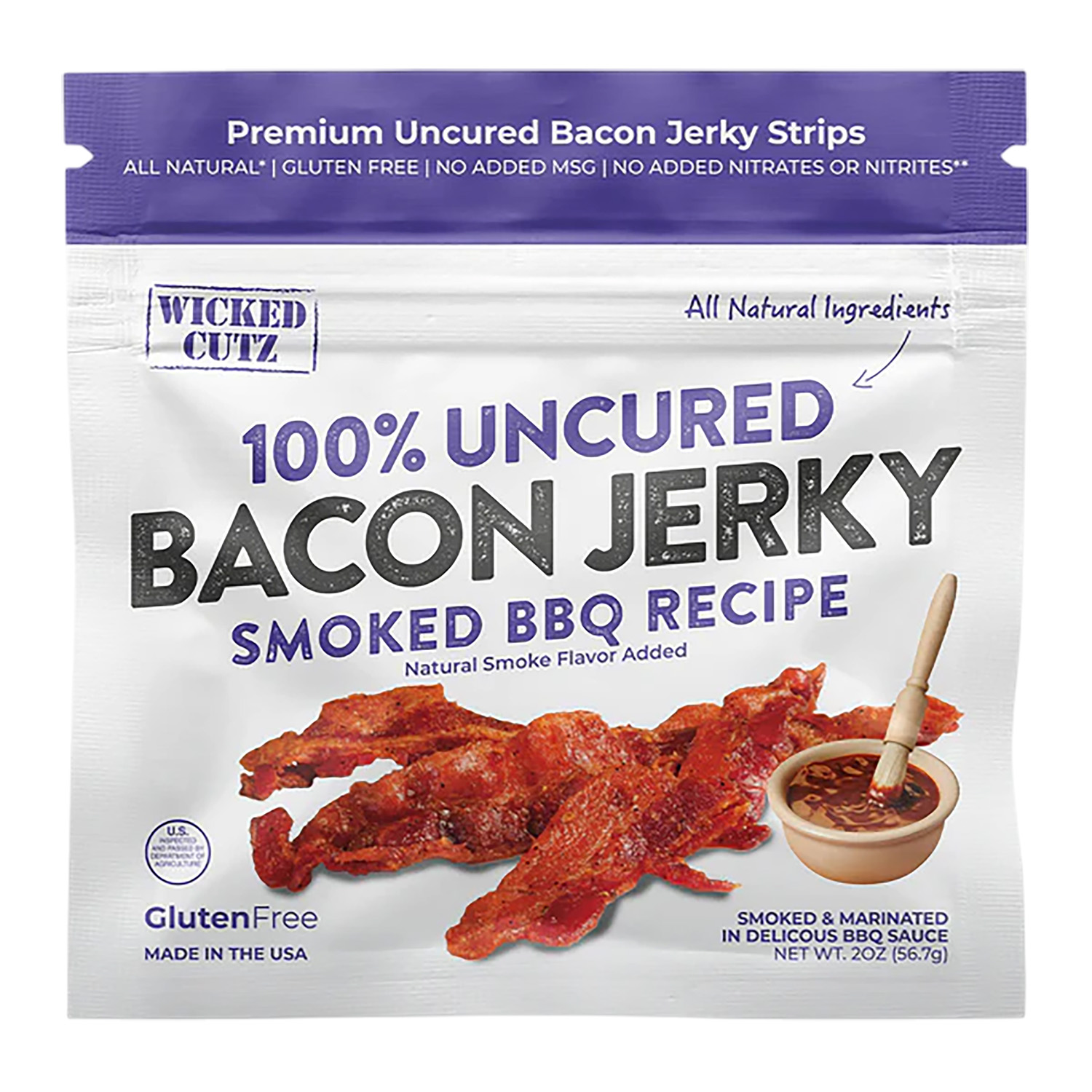Wicked Cutz WCPJ02BQ Smoked BBQ Bacon Jerky 10 Pack - View 2