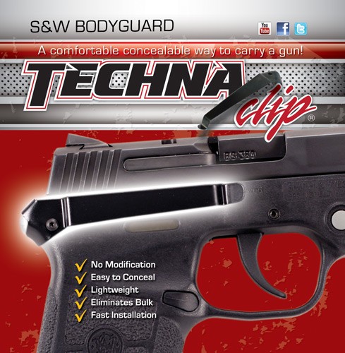 Techna Clips Gun Belt Clip for S&W Bodyguard .380 Black - View 2