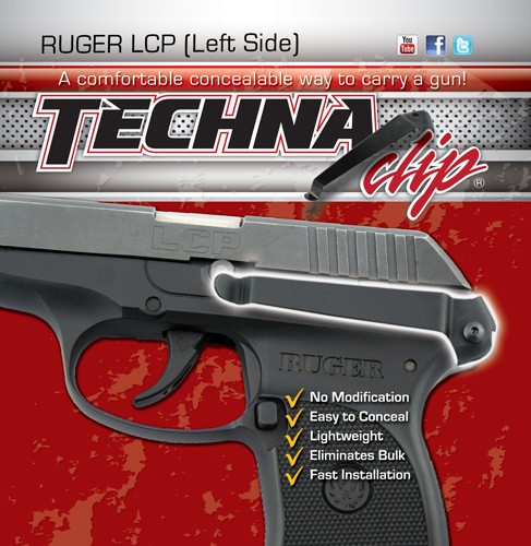 Techna Clip Belt Fits Ruger LCP Left Hand Black Finish LCP-BL - View 2