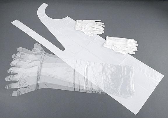 Allen 51 Field Dressing Gloves Clear Latex 2 Pack Wrist Shoulder Length - View 2