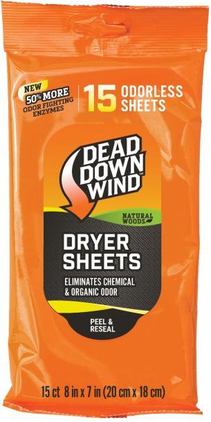 Dead Down Wind 11913 Dryer Sheets Cover Scent Natural Woods Sheet 15 Per - View 2