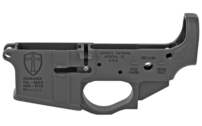Spikes STLS022 Crusader Stripped Lower Receiver Multi-Caliber 7075-T6 Black - View 2