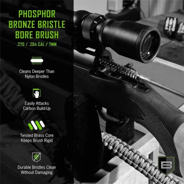 Breakthrough Clean Technologies Phosphorus Bronze Bristle Bore Brush 270/.284/7mm - View 2