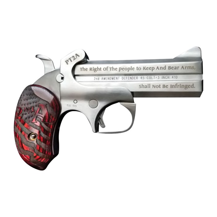Bond Arms BA2A45/410 45LC/410 4.25" Derringer with Rosewood Grip & Leather Holster - View 2