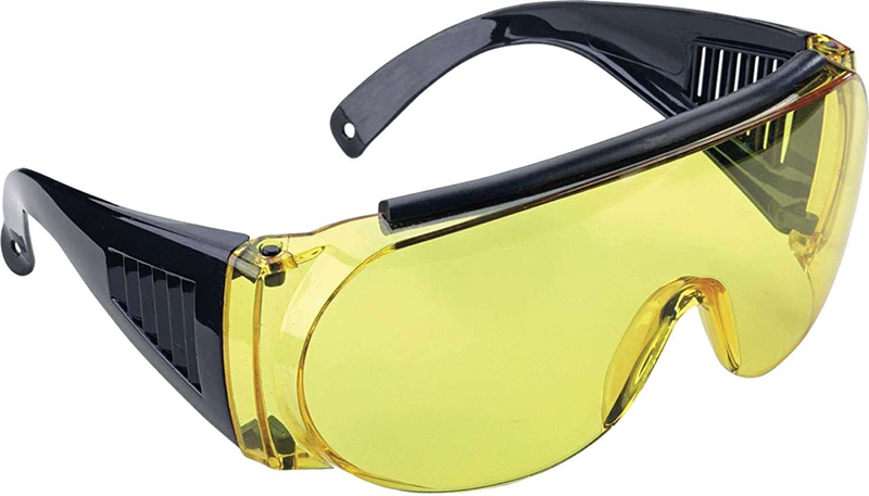 Allen 2170 Fit-Over Glasses Yellow Lens Gray Frame ANSI Z87 Impact Rated - View 2
