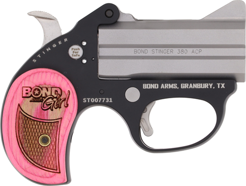 Bond Arms BASL-BG-380ACP Stinger Girl 380 ACP Pistol Pink Grips 3" - View 2