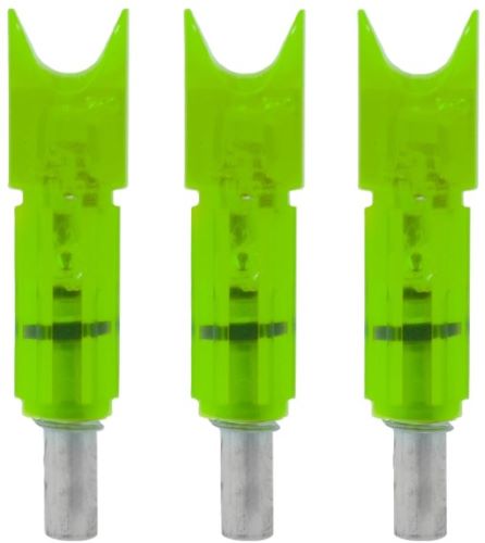 Lumenok GTC3G Crossbow Nocks Green Moon Gold Tip 3pk Lighted .300" ID - View 2