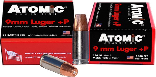 Atomic Ammunition 00454 9mm Luger +P 124gr Bonded Hollow Point 20/Box - View 2