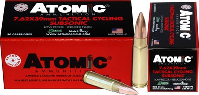 Atomic Ammunition 00474 7.62x39mm 220gr HPBT Subsonic Rifle Ammo 50/Box - View 2