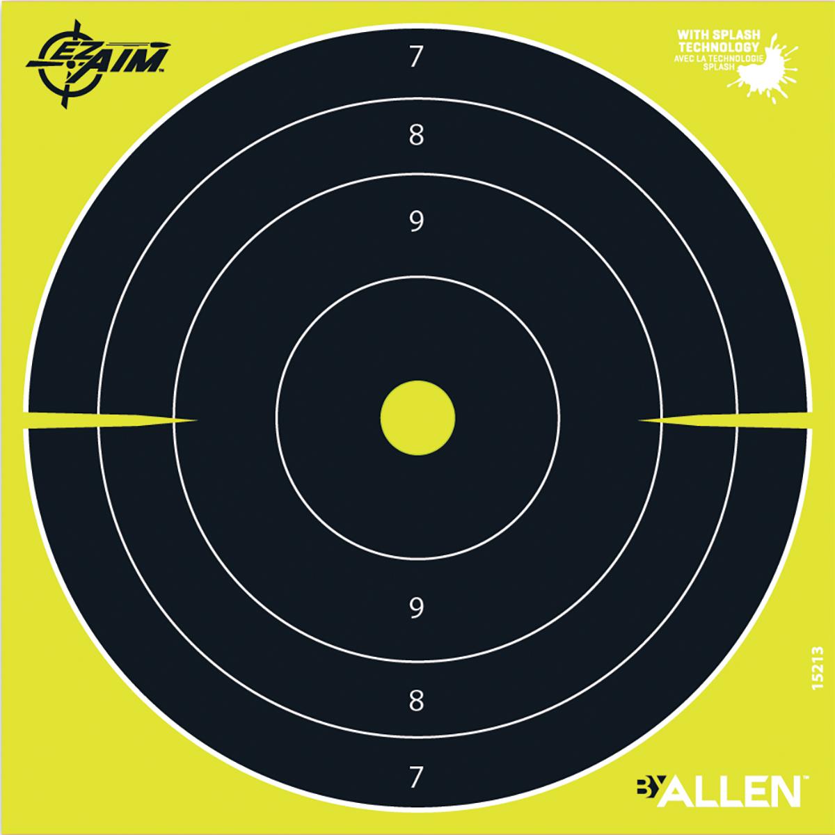 Allen EZ Aim Non-Adhesive Bull's-eye Target 8x8 25 pk. Yellow and Black - View 2