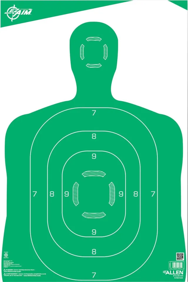Allen EZ Aim Non-Adhesive Silhouette Target 12x18 Green 10 Pack - View 2