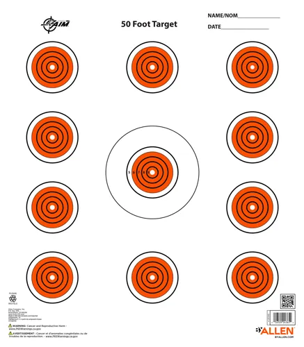 Allen EZ Aim Paper 11 Spot Indoor Target 12x12 Orange 13 Pack - View 2