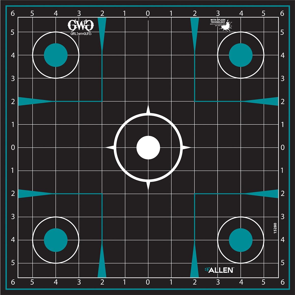 Allen Girls Guns 15280 12x12 Self-Adhesive Target Black Teal 5 Pack - View 2