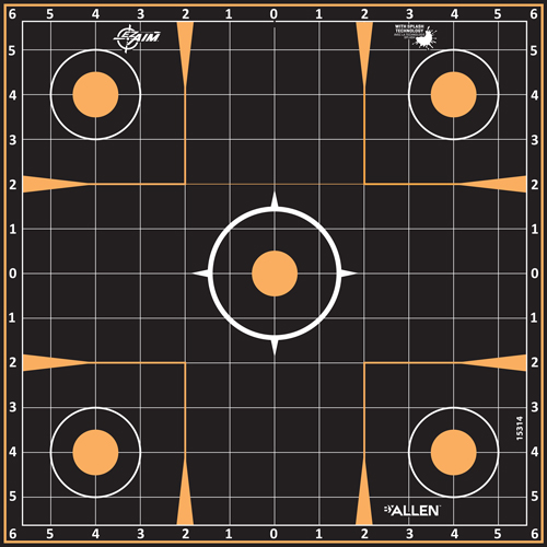 Allen EZ Aim Splash Sight-In Target 12x12 5pk - Self-Adhesive, Orange/Black - View 2