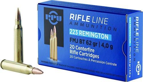 PPU PP223F2 223 Rem 62gr FMJ BT Rifle Ammo 20/Box - View 2