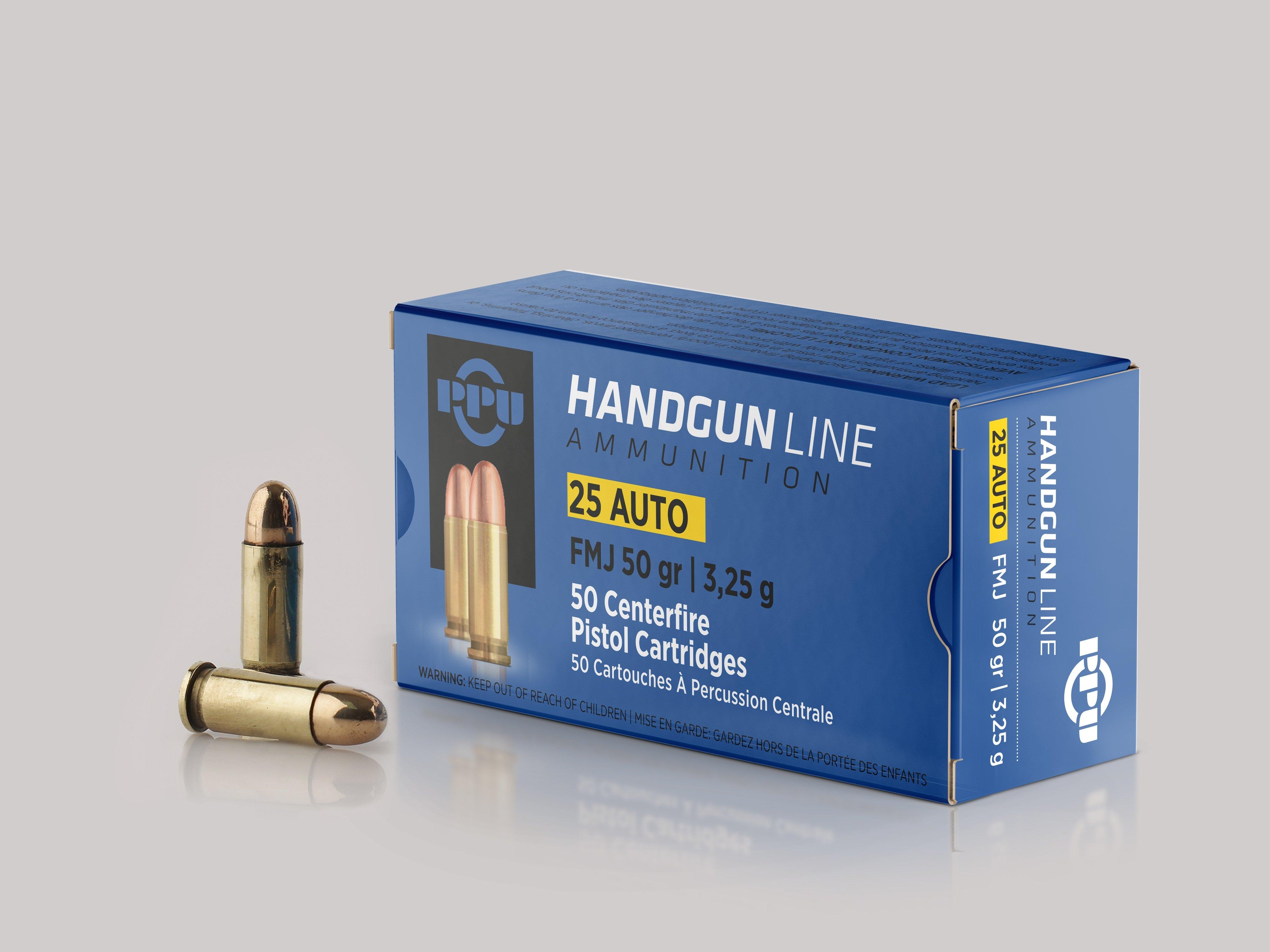 Prvi Partizan PPU PPH25 .25 ACP 50gr FMJ Brass Ammo 50 Rounds - View 2