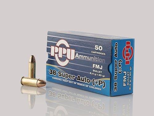 PPU PPH38SU Handgun 38Super+P 130gr Full Metal Jacket 50 Per Box/10 Case - View 2