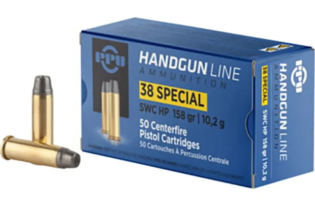 PPU PPH38SH Handgun 38Special 158gr Semi Wadcutter Hollow Point 50 Per... - View 2
