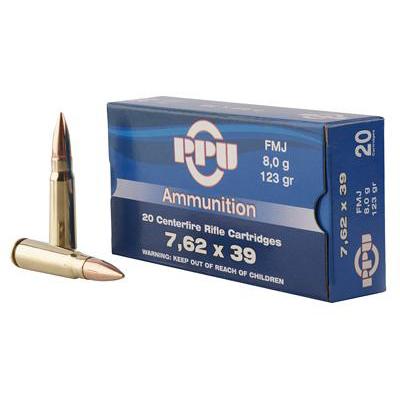 PP739F PPU 7.62x39mm 123Gr Full Metal Jacket Brass Case 20 Rounds Tactical Ammo - View 2