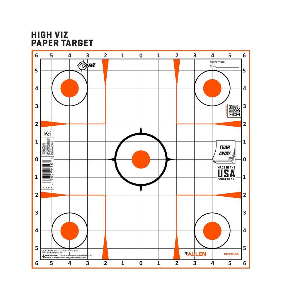 Allen EZ Aim 15333-100 12x12 Inch Target 100 Pack Self-Adhesive - View 2