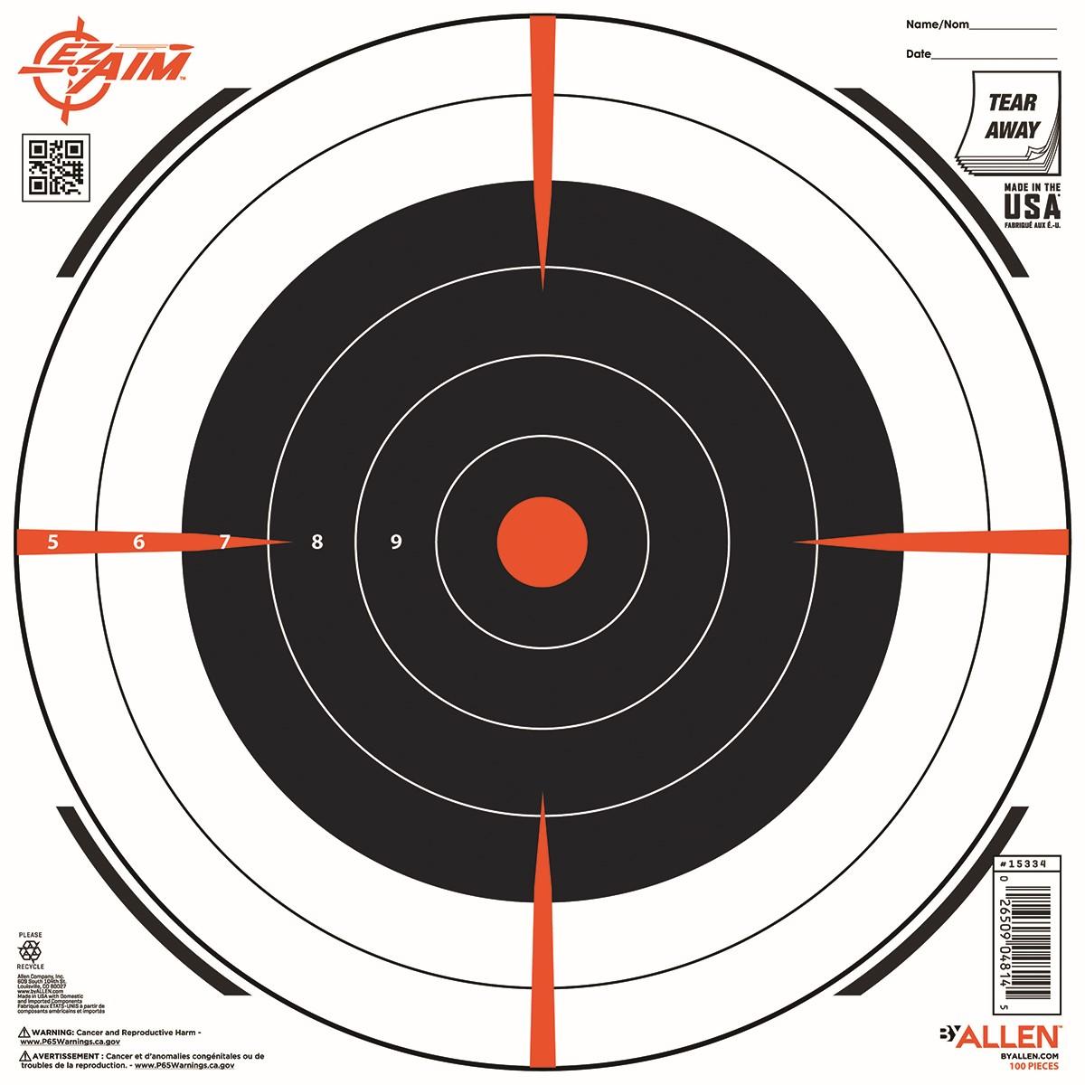 Allen EZ Aim 15334-100 Bullseye Target 12 in x 12 in 100 Pack - View 2