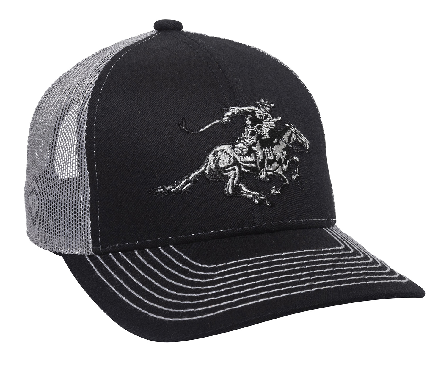 Outdoor Cap WIN46B Winchester Cap Cotton Twill Black/Light Gray Structured OSFA - View 2