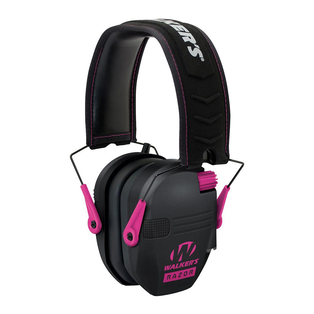 Walkers Razor Slim Shooter Folding Electronic Ear Muffs 23 dB NRR Black/Pink - View 2