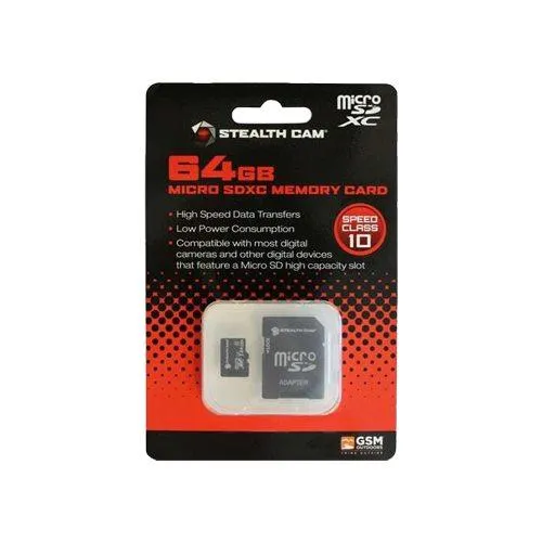 Stealth Cam STC64MICSD 64GB Micro SD Memory Card Class 10 Black - View 2