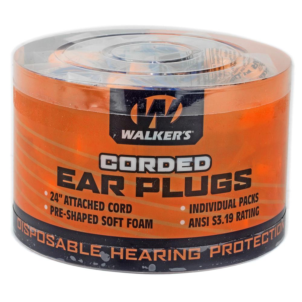 Walker's GWPCORDPLGBKT Corded Foam Ear Plugs 32 dB Orange 50 Pairs - View 2