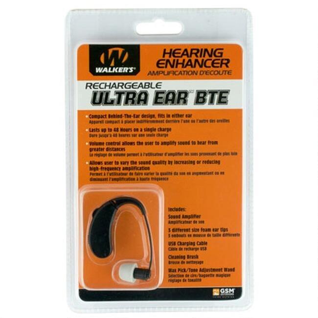Walker's GWPRCHUE Ultra Ear BTE 22dB Rechargeable Hearing Enhancer Black - View 2