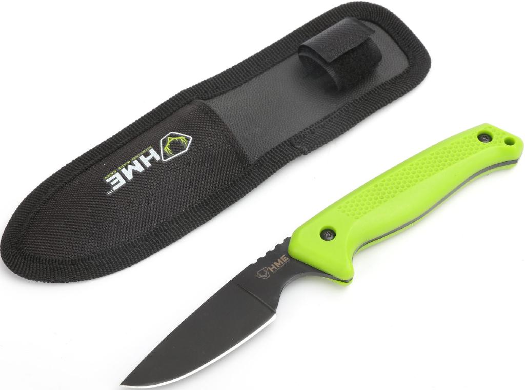 HME KNFBCK Fixed Blade Knife 2.5" 420HC Black Oxide Green Handle - View 2