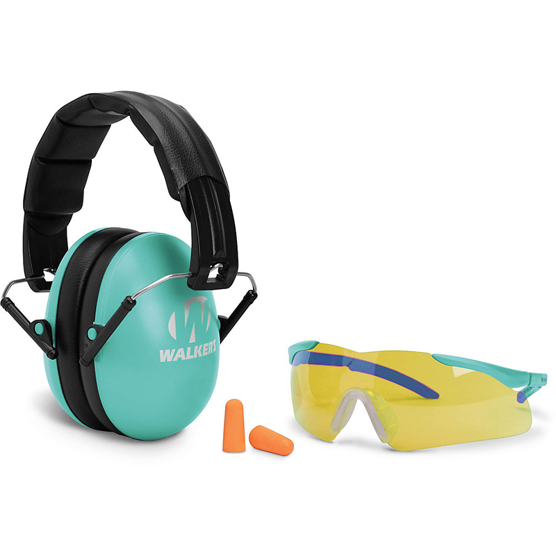 Walker's GWPYWFM2GFPLTL Folding Muff Combo 23 dB Black/Teal - View 2