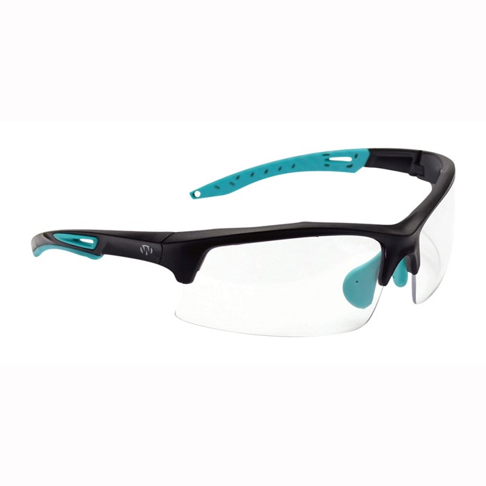 Walker's GWPTLSGLCLR Sport Glasses Adult Clear Lens Polycarbonate Black with Teal Accents Frame - View 2
