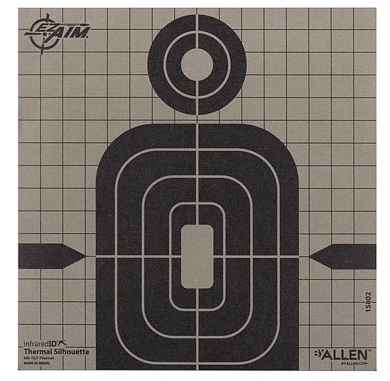 Allen 15802 Thermal Target Silhouette Hanging Paper 8"x8" Black/Gray - View 2