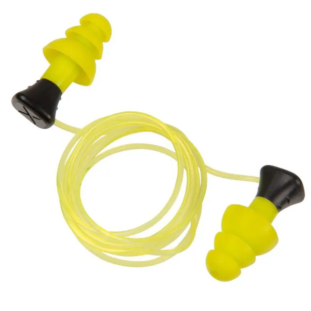 Allen ULTRX Tethered Silicone Passive Ear Plugs 26dB Yellow 3 Pairs - View 2