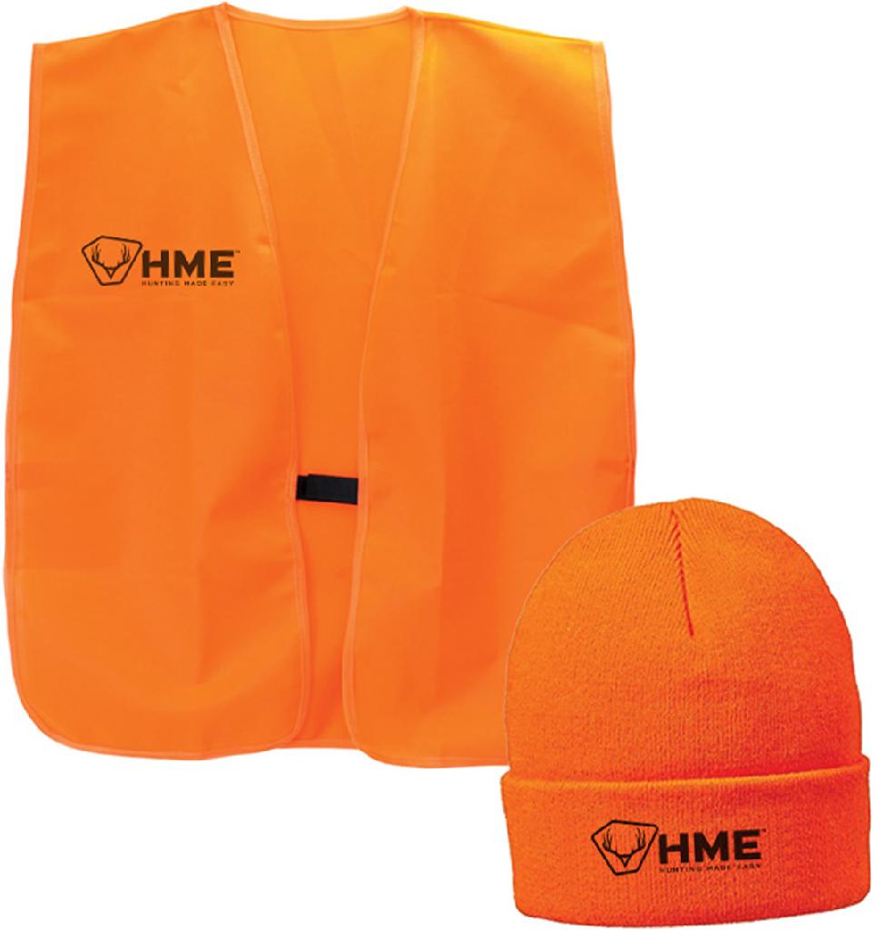 HME HME-VESTKC-OR Orange Vest & Beanie Combo, One Size, Polyester/Acrylic - View 2