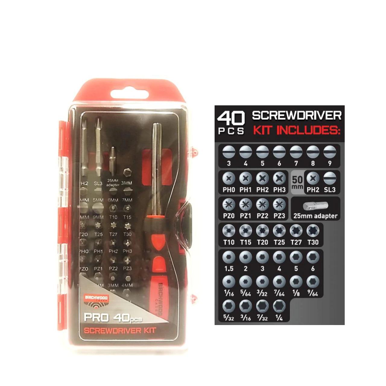 Birchwood Casey Pro Screwdriver Set 40 Piece Kit Red BC-PROSDS - View 2