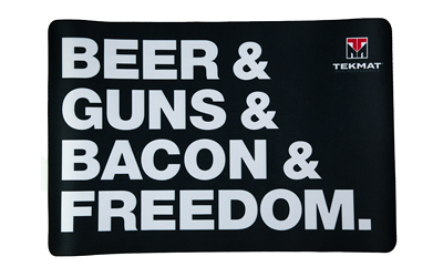 TekMat TEKR17BGBF Cleaning Mat Black/White Rubber 11"x17" "Beer & Guns & Bacon & Freedom" - View 2