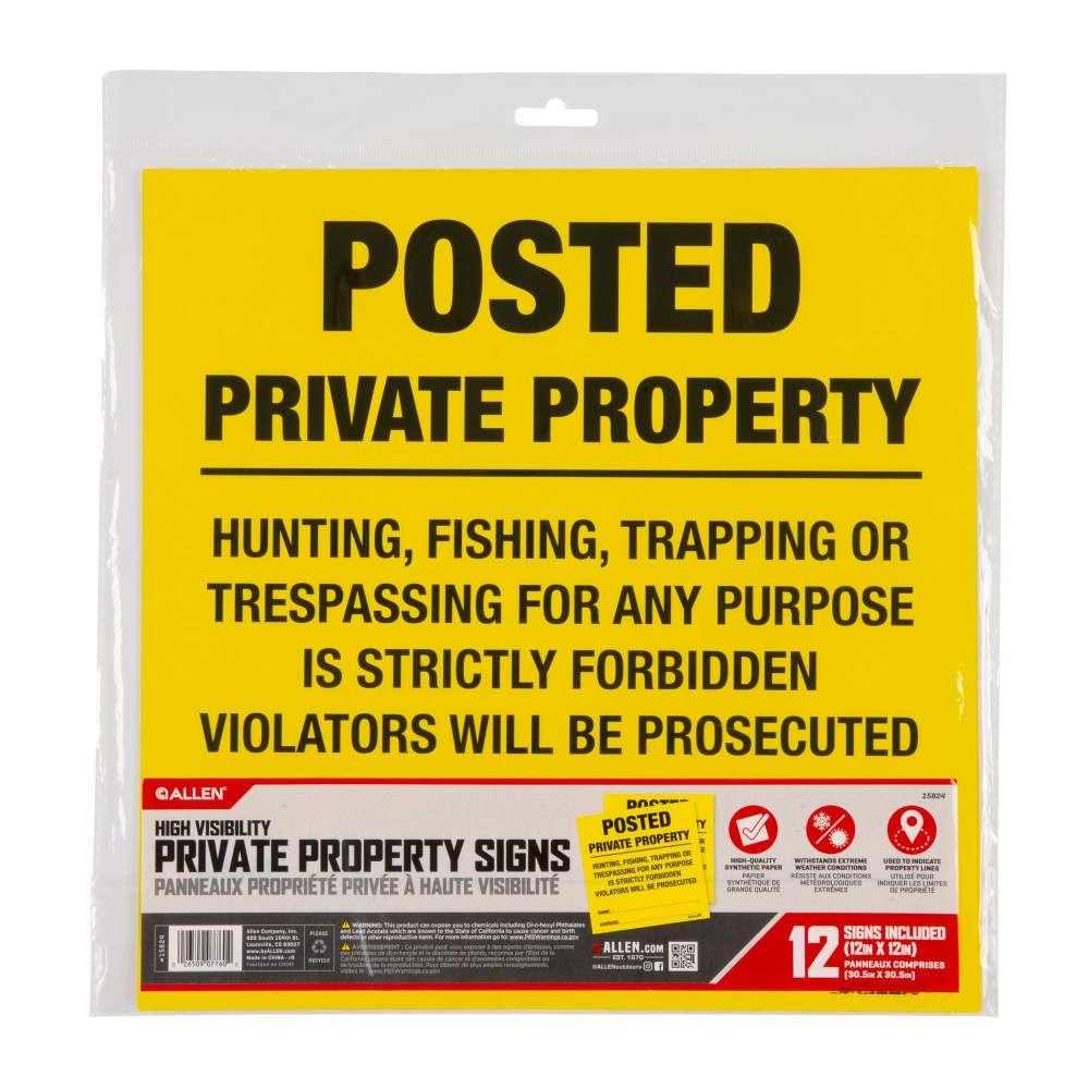 Allen Posted No Trespassing Yard Sign 12 x 12 12/ct - View 2