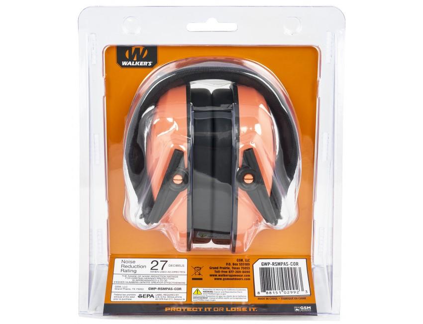 WALKER'S GAME EAR Razor Slim Passive Coral Earmuffs (GWP-RSMPAS-COR) - View 2