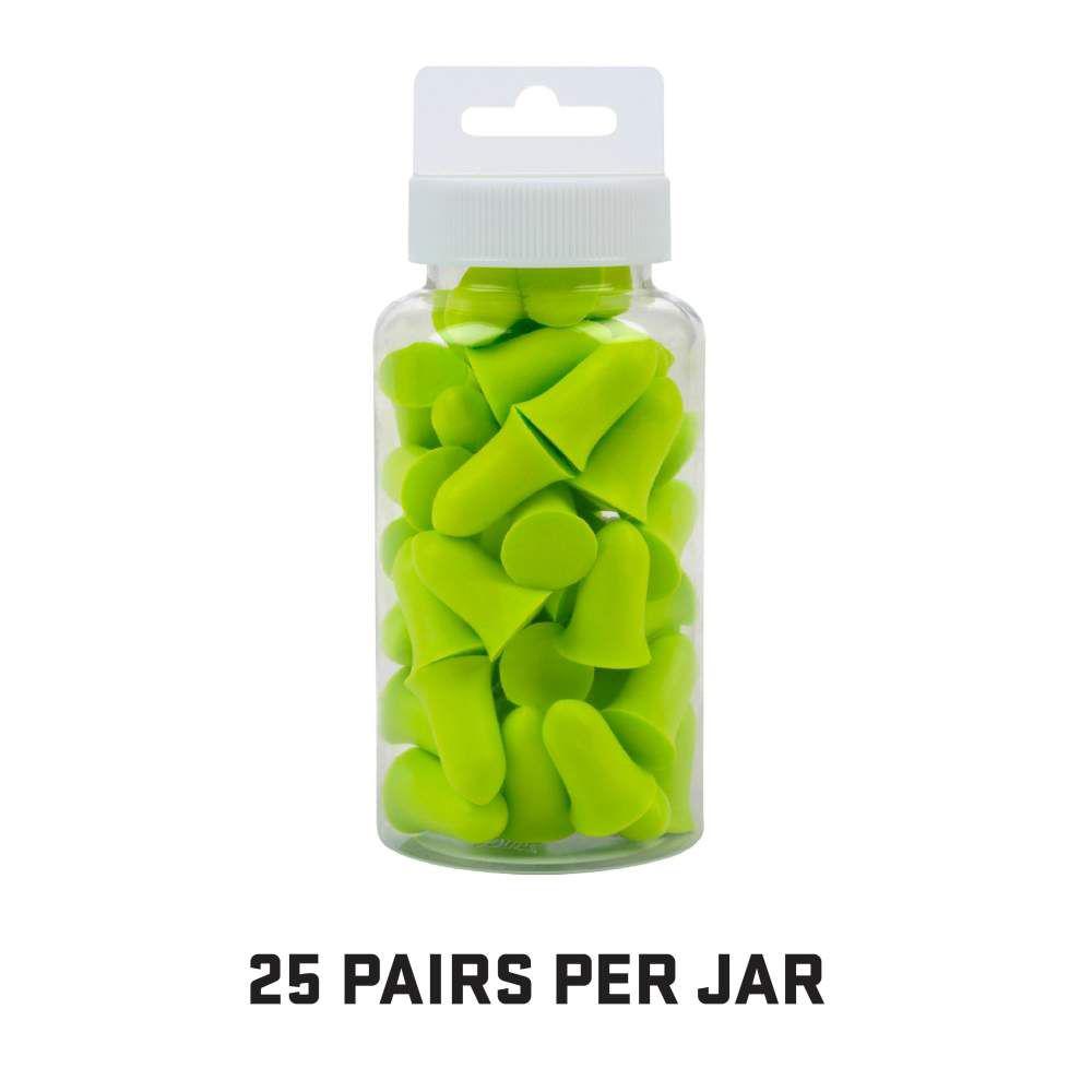 Allen ULTRX Tapered Foam Ear Plugs 32dB Lime 25 Pairs Jar - View 2