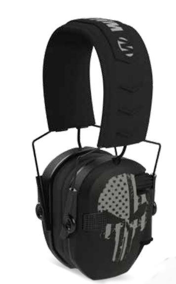 Walker's WPRSEMFSPUN Razor Slim Electronic Muff 23 dB Black Punisher Flag - View 2