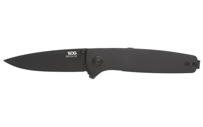 SOG Twitch III Folding Knife 3.1" Drop Point Blade Black Aluminum Handle - View 2