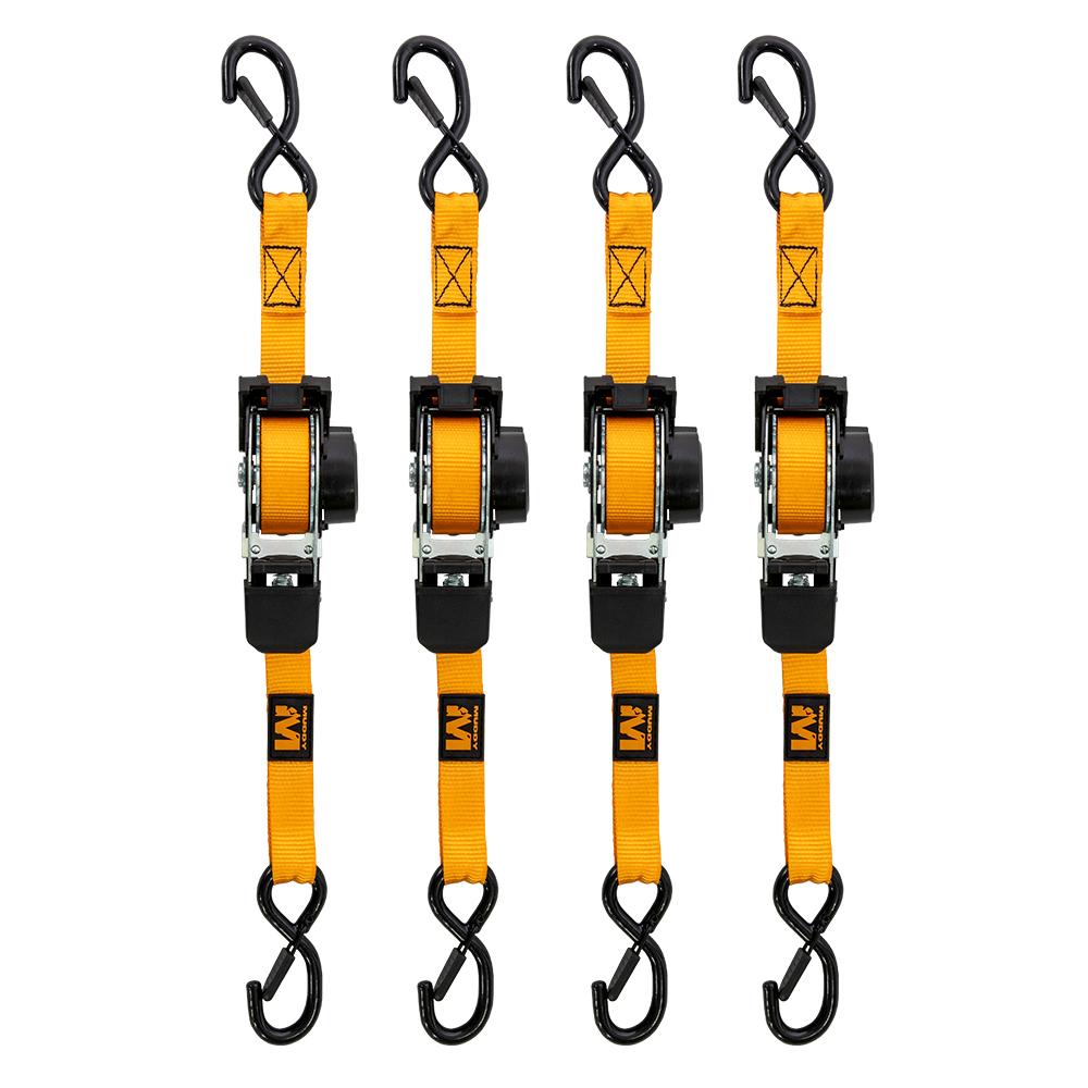 Muddy MUD-RRS10-4PK Retractable Ratchet Straps 1"x10' 4-Pack Orange - View 2