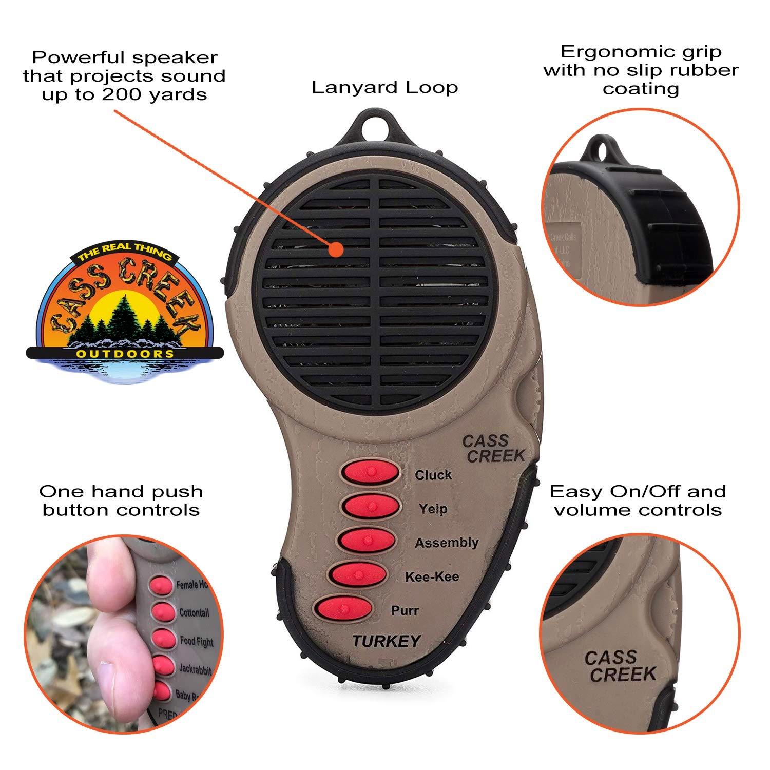 Cass Creek 969 Ergo Electronic Turkey Call, 5 Sounds, Brown, Belt Clip - View 2